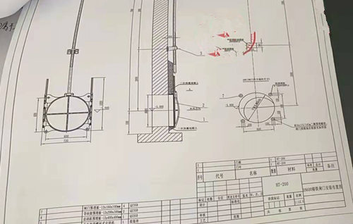 DN600铸铁圆闸门安装结构图及技术参数